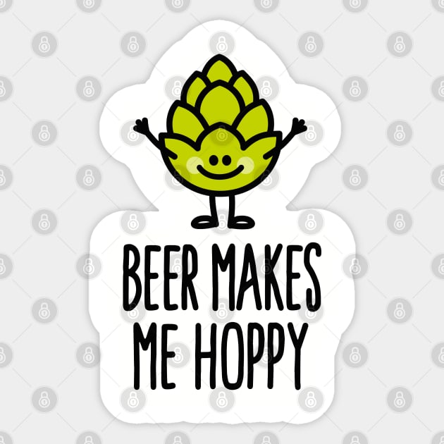 Beer makes me hoppy happy hops beer Sticker by LaundryFactory